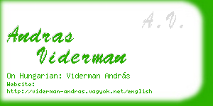 andras viderman business card